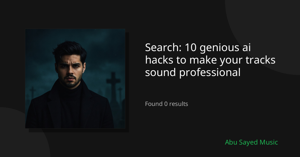 Search Results for 10 genious ai hacks to make your tracks sound professional