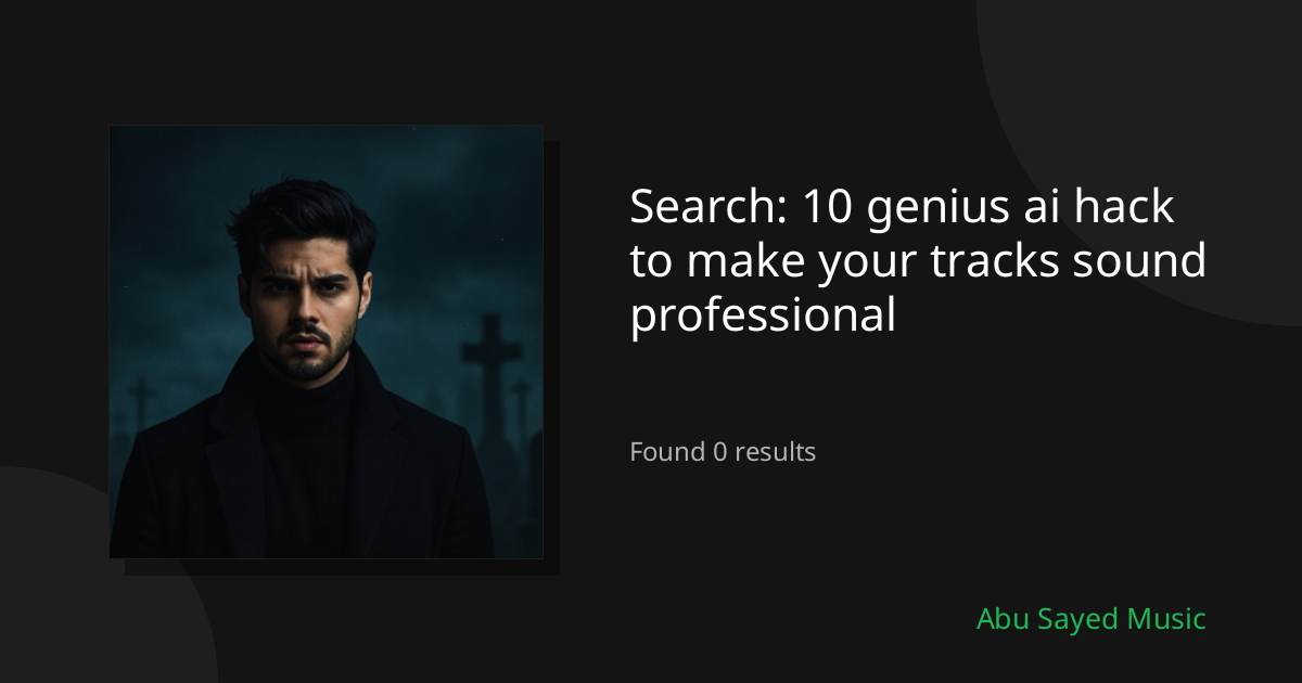 Search Results for 10 genius ai hack to make your tracks sound professional