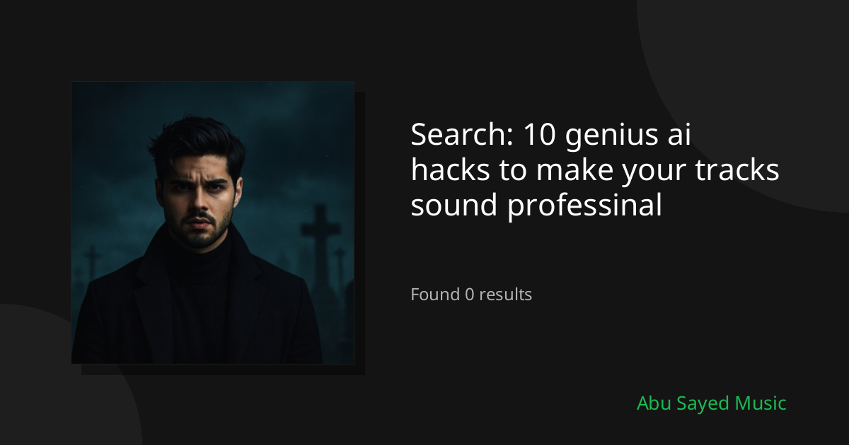 Search Results for 10 genius ai hacks to make your tracks sound professinal