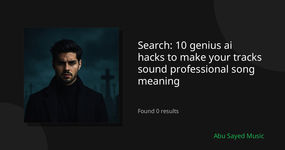 Search Results for 10 genius ai hacks to make your tracks sound professional song meaning