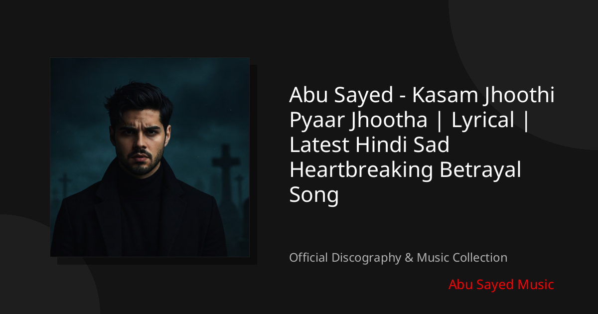 Watch Abu Sayed - Kasam Jhoothi Pyaar Jhootha | Lyrical | Latest Hindi Sad Heartbreaking Betrayal Song on YouTube