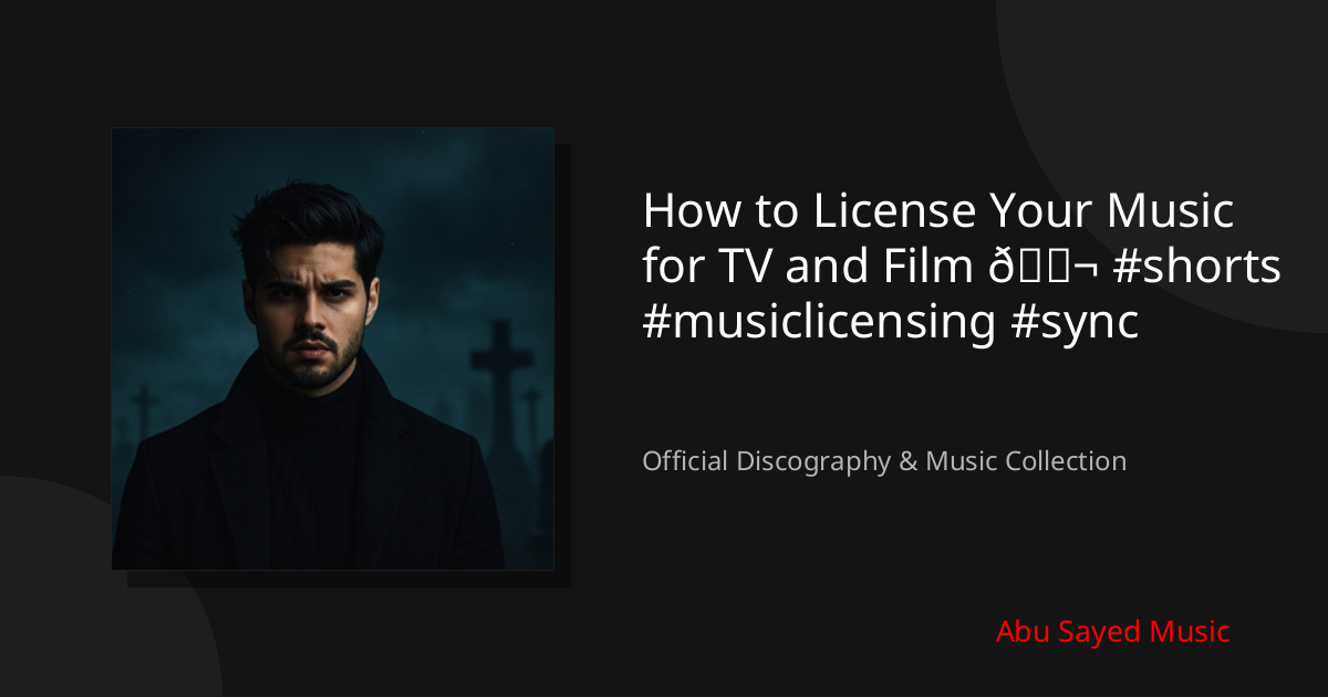 Watch How to License Your Music for TV and Film 🎬 #shorts #musiclicensing #sync on YouTube