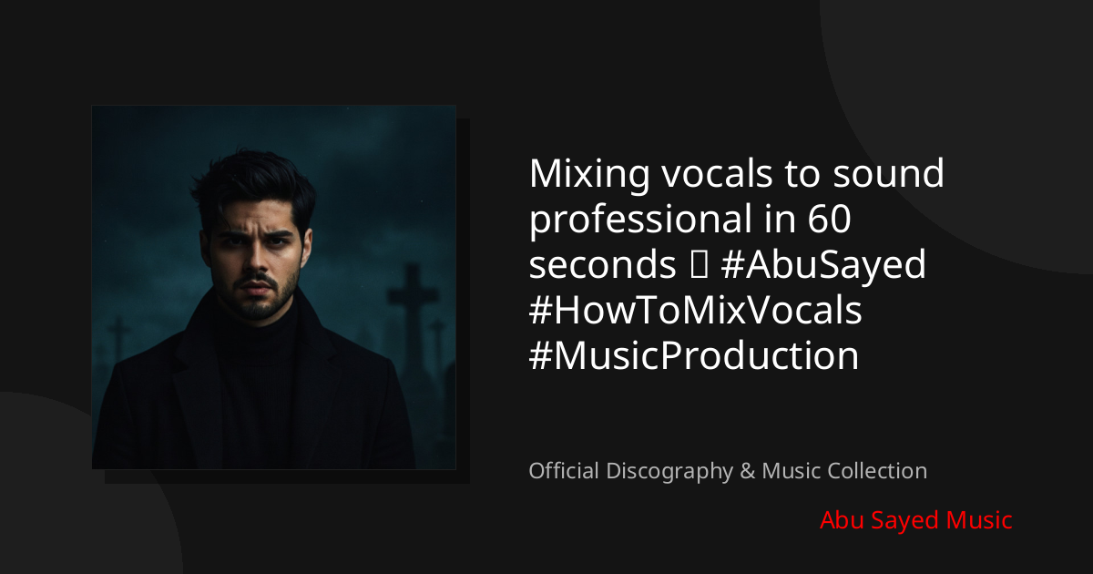 Watch Mixing vocals to sound professional in 60 seconds ✨ #AbuSayed #HowToMixVocals #MusicProduction on YouTube